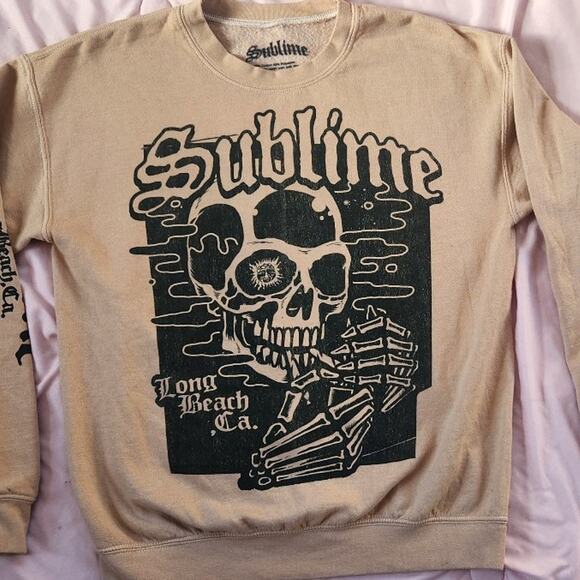 Urban outfitters Sublime Skull Long Beach Crew Neck Sweatshirt sz small New - Picture 6 of 12